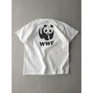 Vintage 2000s Y2K WWF World Wildlife Fund White T-shirt Cotton Jerzees L